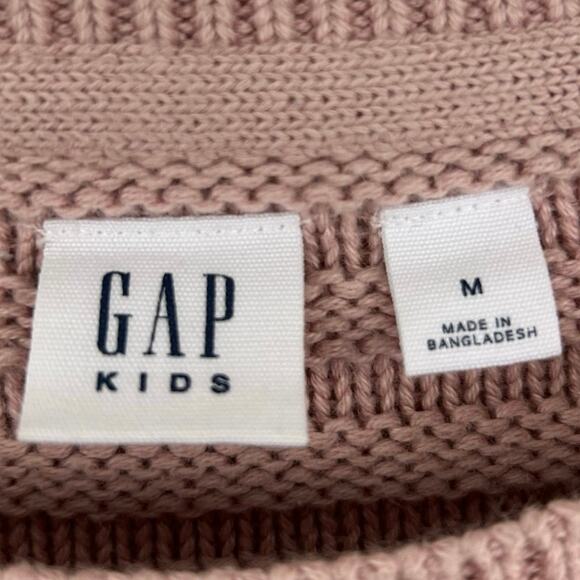 Gap Kids Cotton Chunky Knit Pullover Sweater Pink Heavy Warm - Picture 6 of 9